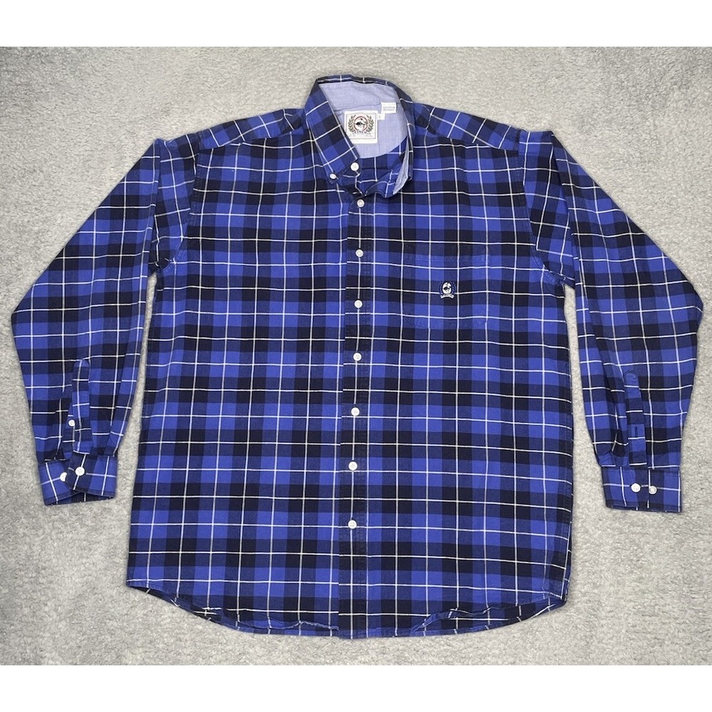 Cinch Button Up Shirt Men Large Blue Plaid‎ 100% Cotton Western Outdoor Classic